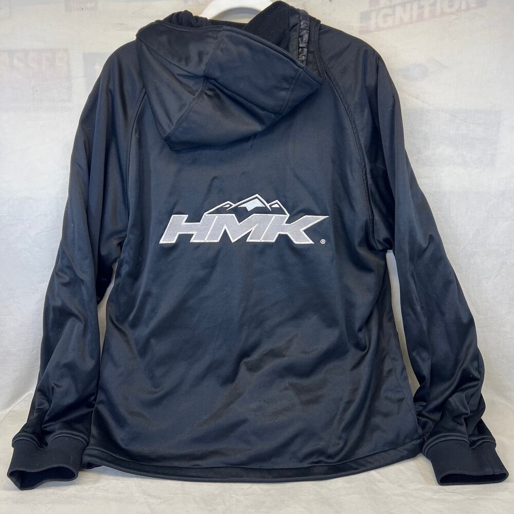 HMK Snowmobile Hoody Tech Shell Polar Fleece Black Embroidered Mens Medium - Picture 6 of 9